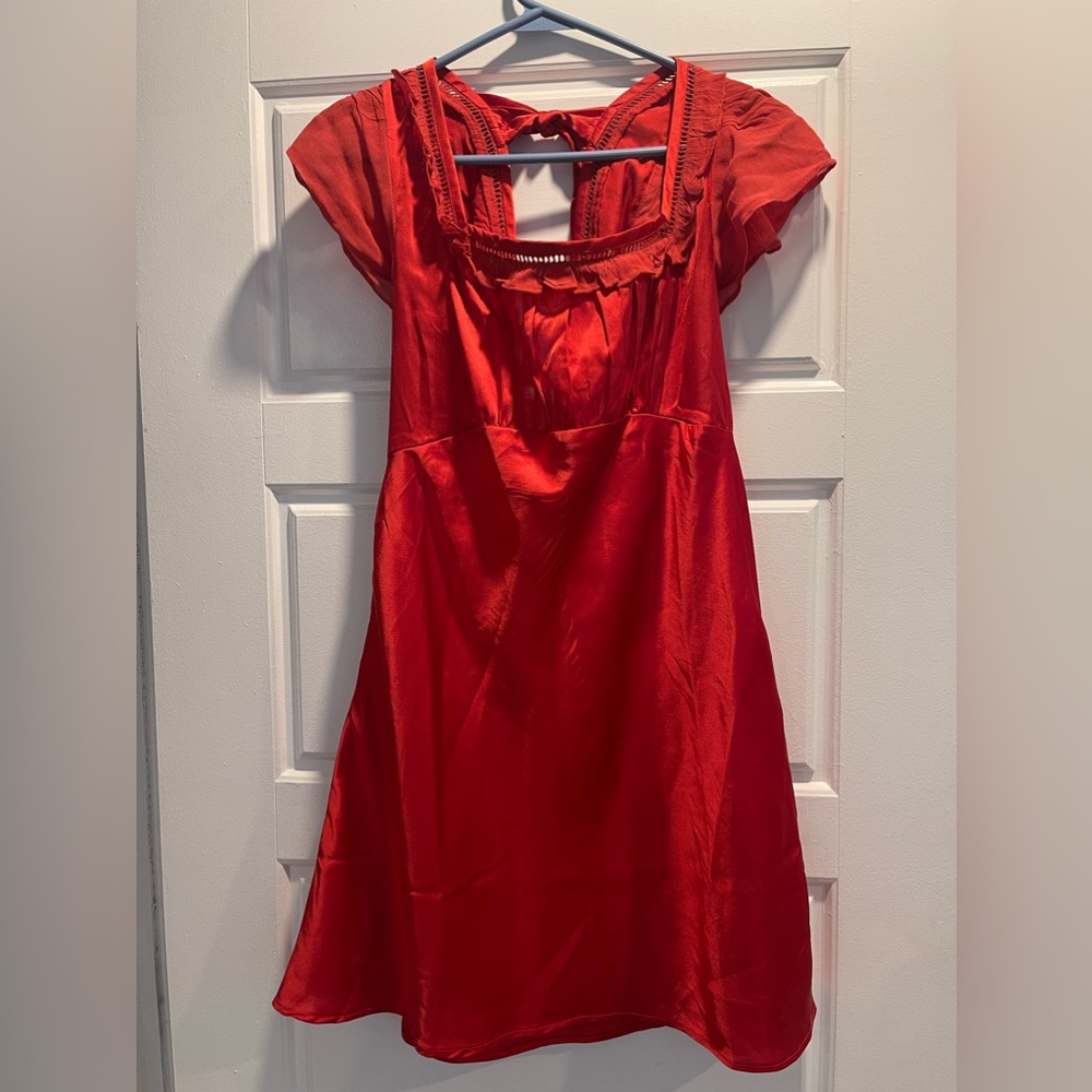 Silky red dress